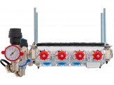 COLLETTORE DISTRIBUZIONE CON RACCORDI PEX 16X1,5 - Versione INOX  e POLIMERICA